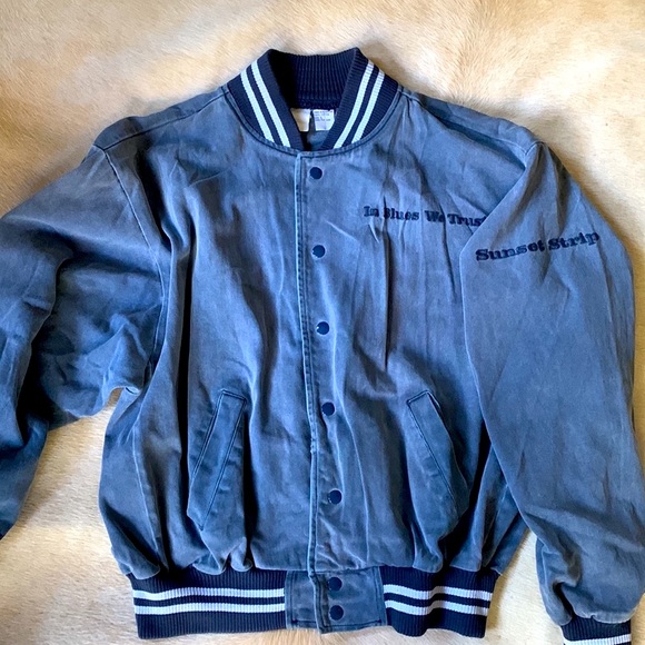 Vintage Other - Mens 1995 Vintage SUNSET STRIP House of Blues EMPLOYEE Denim Bomber Jacker